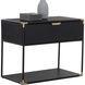 Doone 32 X 26.25 inch Matte Black / Black / Brass Night Stand